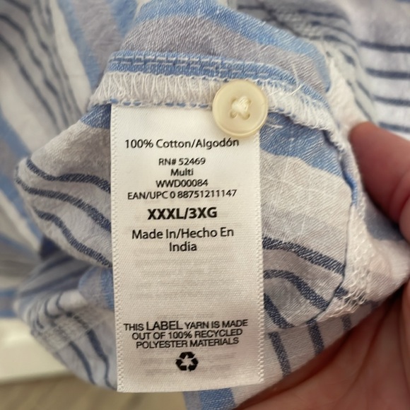 Free Assembly XXXL Blue & White Striped Casual Dress - Picture 3 of 11